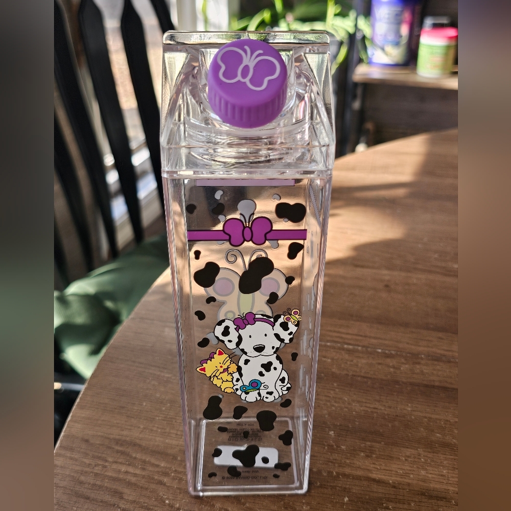 Sanrio Spottie Dottie Carton Water Bottle Drinking Cup Dalmatian Nwt Rare Htf